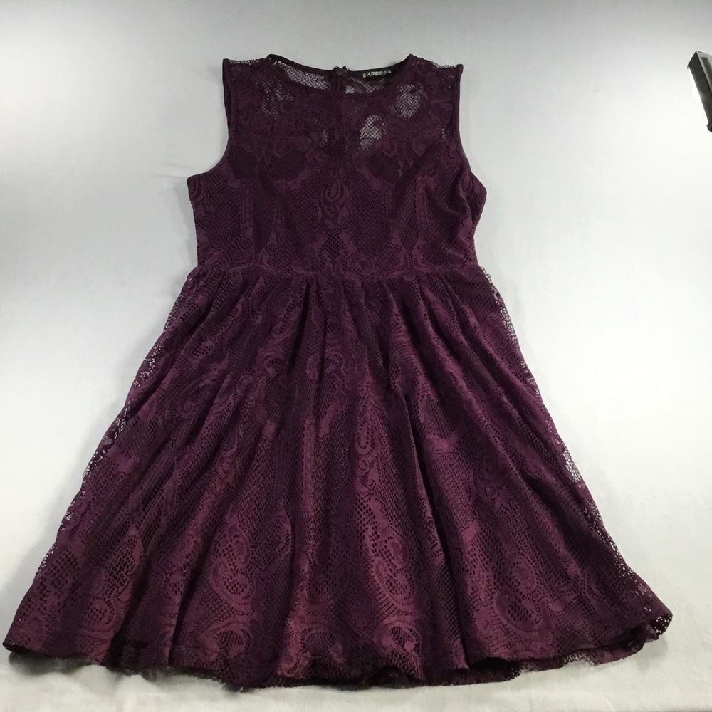 Express Babydoll Purple Lace Overlay Whimsygoth Dress Size S/P